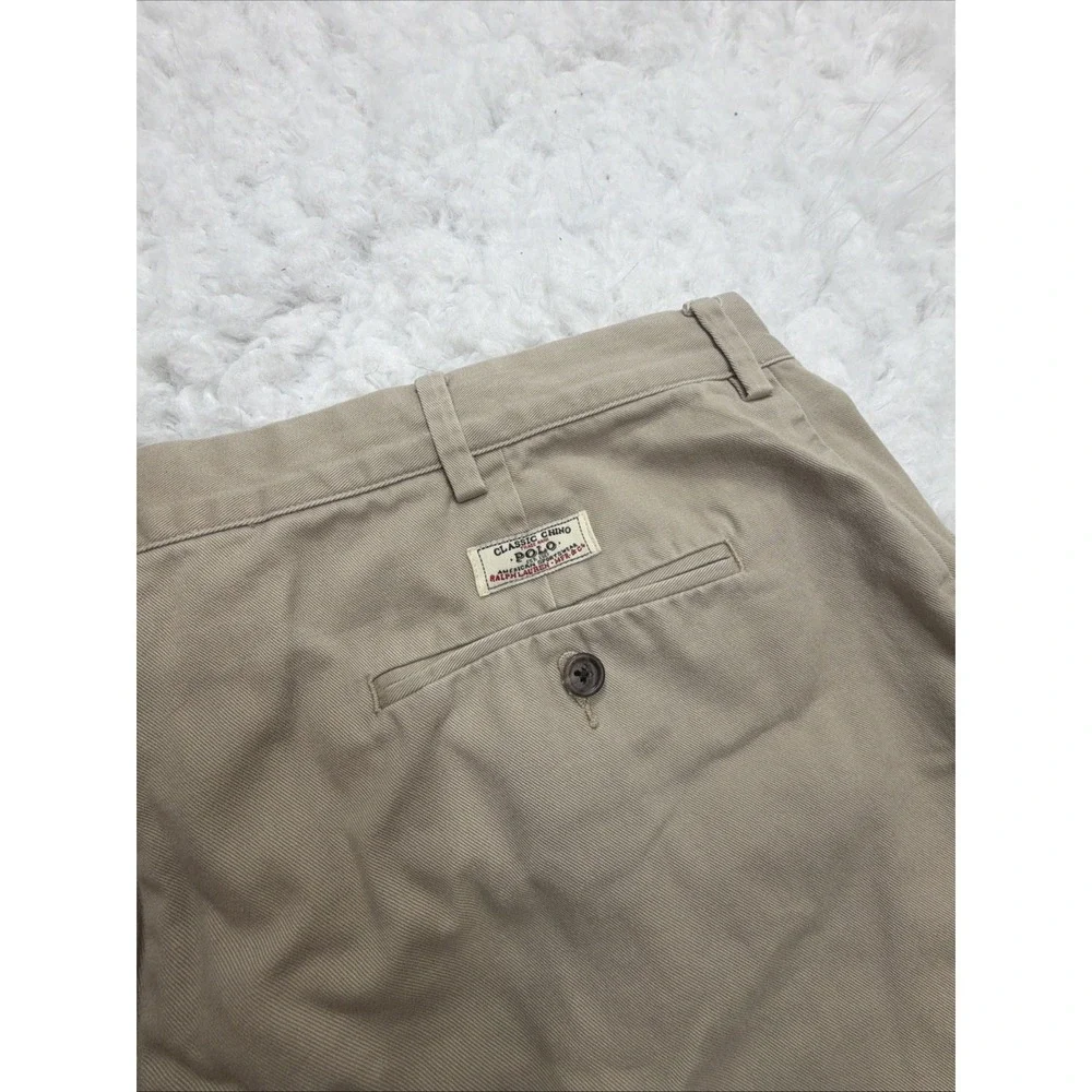 VTG Polo Ralph Lauren Chino‎ Pants 38 38x29 Beige Classic Straight Leg 90s Retro